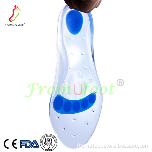 ZRWD07 Silicone Full Length Shoe Insoles Metatarsal Pads Plantar Fasciitis Relief insole